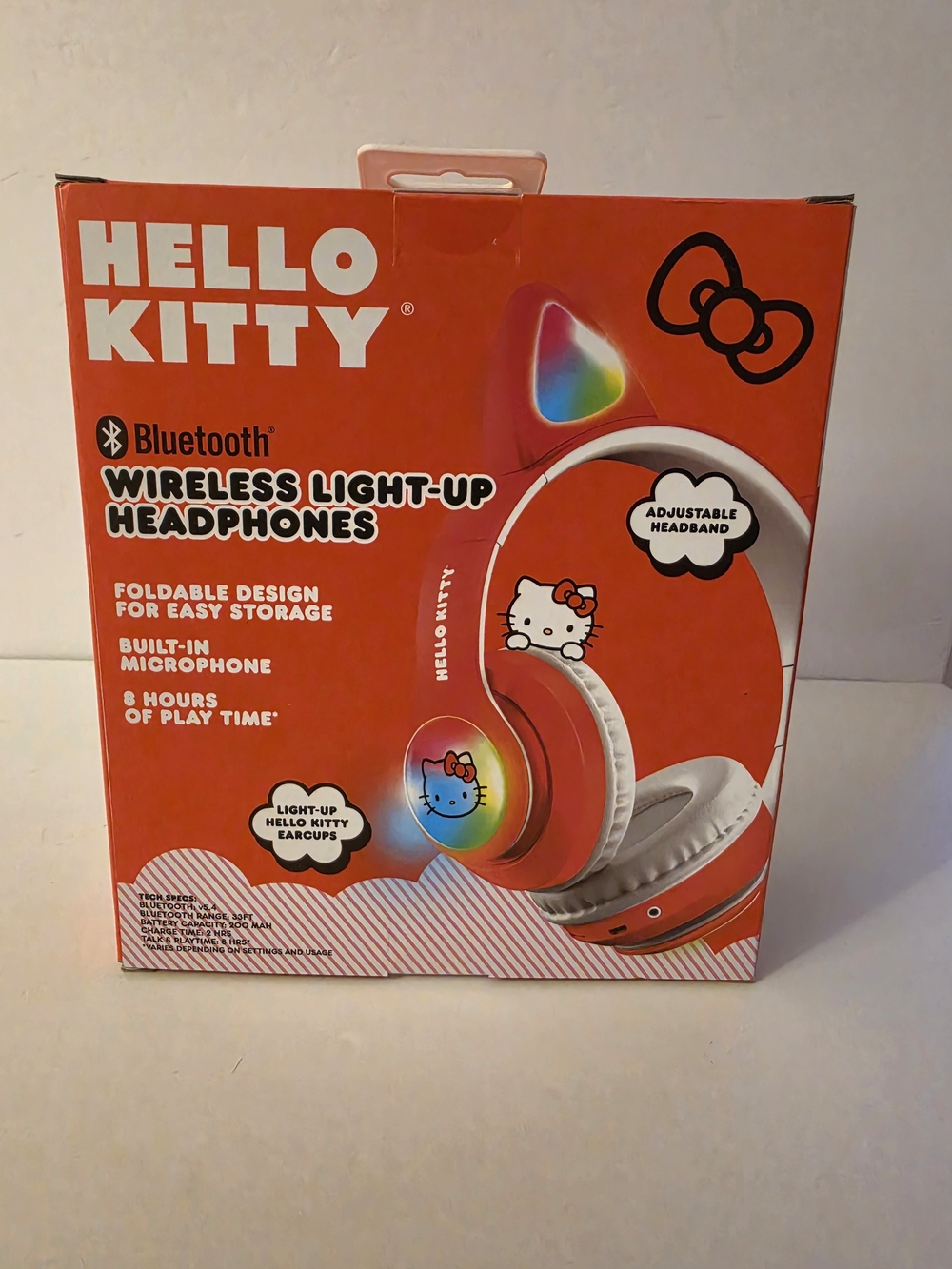 Hello Kitty Wireless Light-Up Bluetooth Headphones - Red